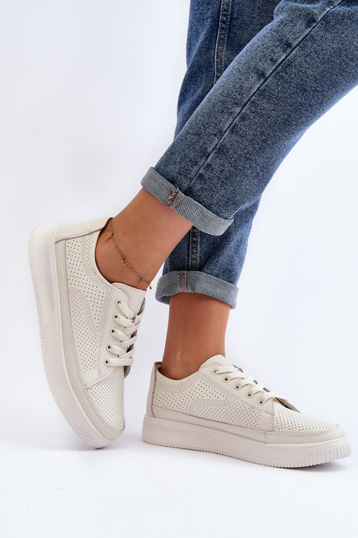 Sievišķīgs Āda sporta apavi Sneakers modeļa apavi baltas krāsas Failla