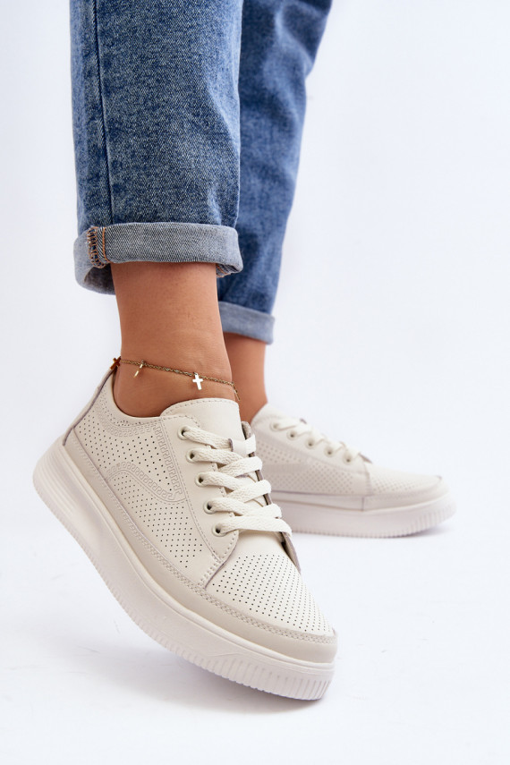 Sievišķīgs Āda sporta apavi Sneakers modeļa apavi baltas krāsas Failla