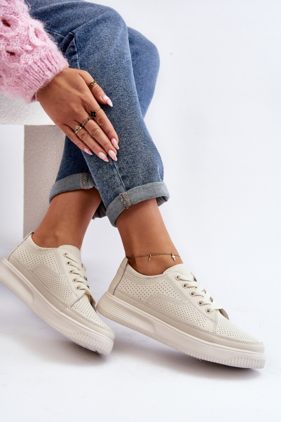 Sievišķīgs Āda sporta apavi Sneakers modeļa apavi baltas krāsas Failla