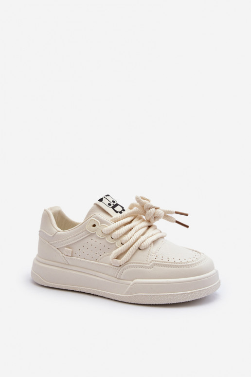 Sievišķīgs Sneakers modeļa apavi Eko Āda smilšu krāsas Avanalis