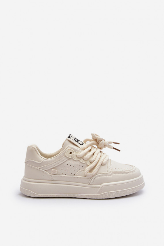Sievišķīgs Sneakers modeļa apavi Eko Āda smilšu krāsas Avanalis
