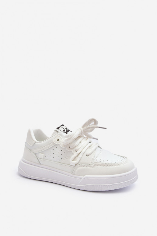 Sievišķīgs Sneakers modeļa apavi Eko Āda baltas krāsas Avanalis