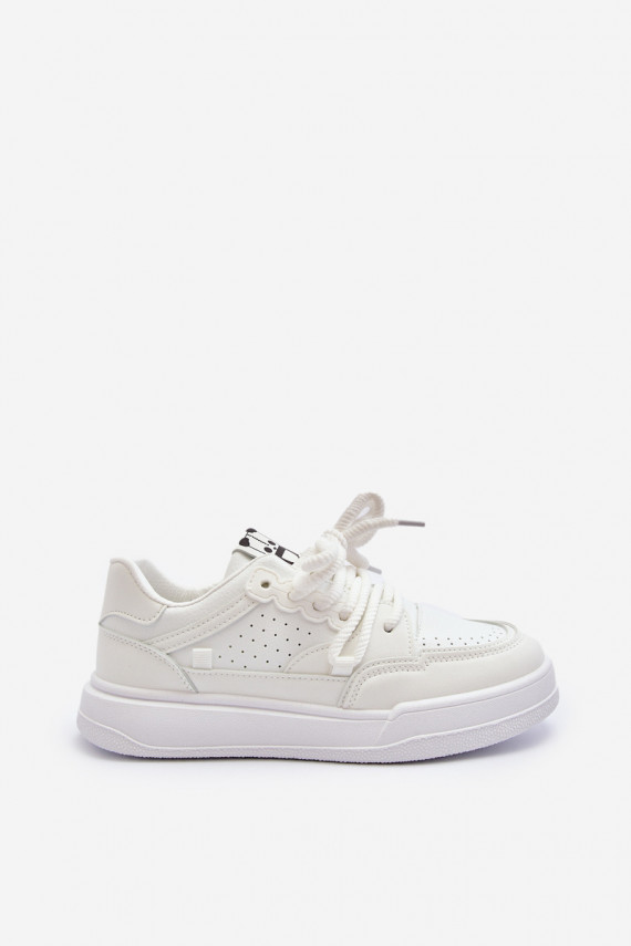 Sievišķīgs Sneakers modeļa apavi Eko Āda baltas krāsas Avanalis
