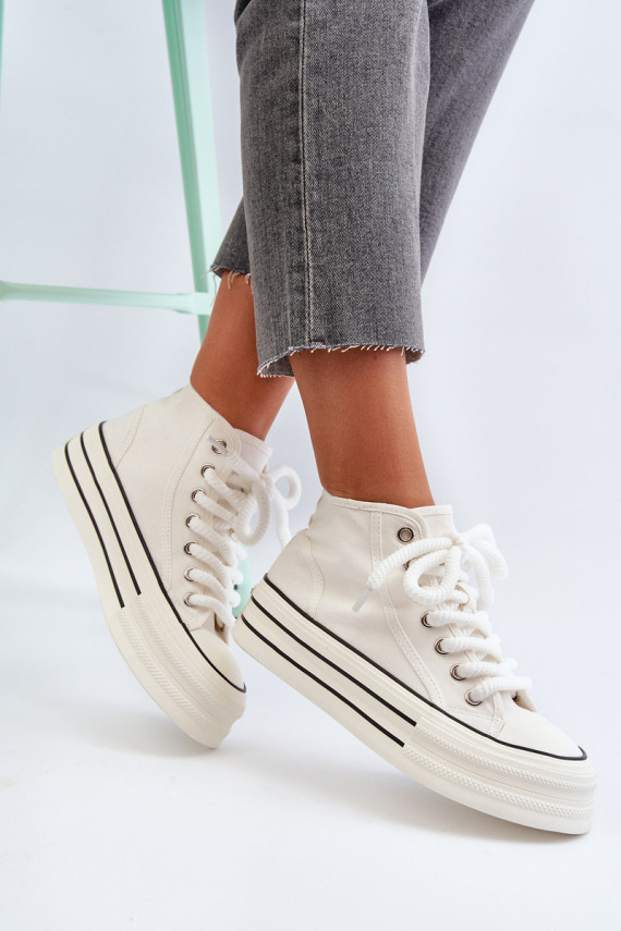 sieviešu puszābaki ar platformu baltas krāsas Aineri