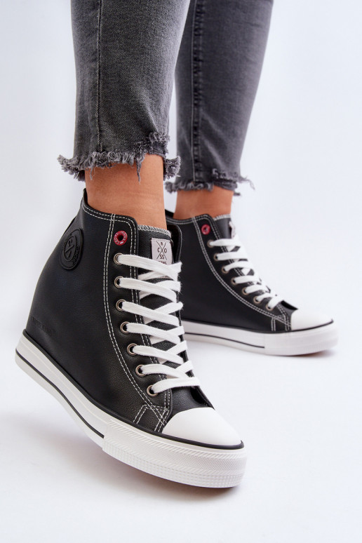 sieviešu puszābaki Uz ķīļa Cross Jeans NN2R4005 melnas krāsas
