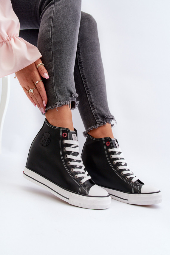 sieviešu puszābaki Uz ķīļa Cross Jeans NN2R4005 melnas krāsas