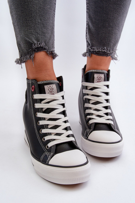 sieviešu puszābaki Uz ķīļa Cross Jeans NN2R4005 melnas krāsas