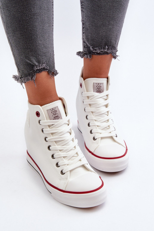 sieviešu puszābaki Uz ķīļa Cross Jeans NN2R4004 baltas krāsas