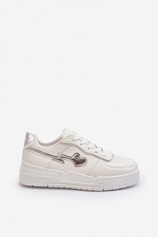 Sneakers modeļa apavi Sievišķīgs ar platformu baltas krāsas Zeparine