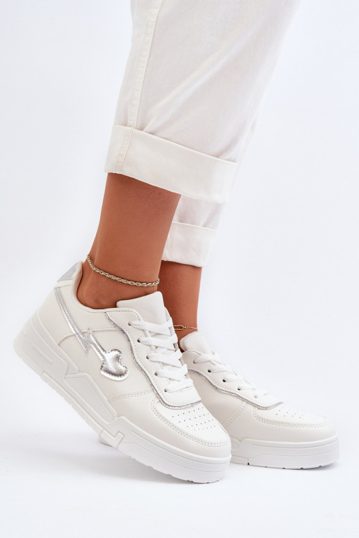 Sneakers modeļa apavi Sievišķīgs ar platformu baltas krāsas Zeparine