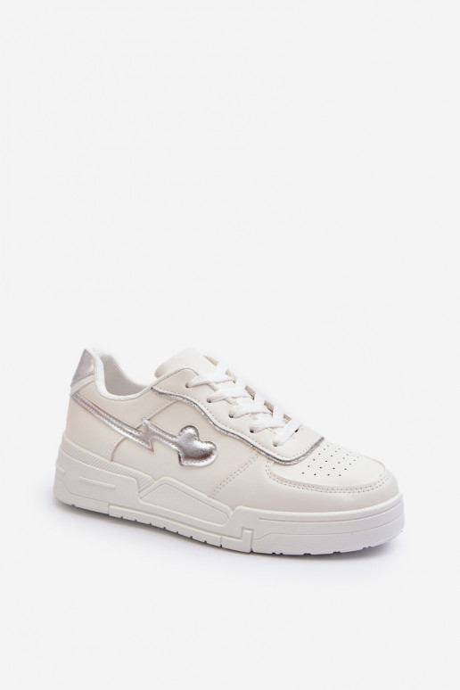 Sneakers modeļa apavi Sievišķīgs ar platformu baltas krāsas Zeparine