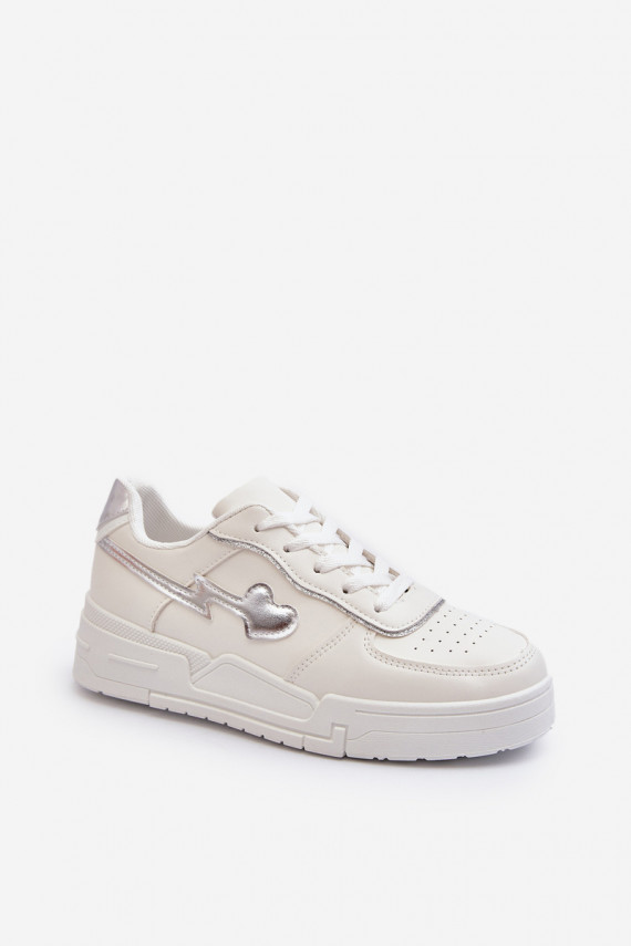 Sneakers modeļa apavi Sievišķīgs ar platformu baltas krāsas Zeparine