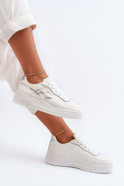 Sneakers modeļa apavi Sievišķīgs ar platformu baltas krāsas Zeparine
