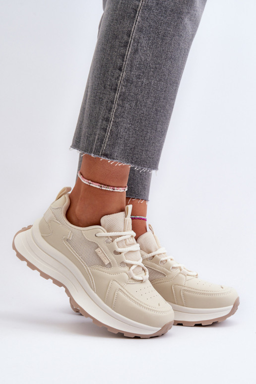 Sneakers modeļa apavi Sievišķīgs HI-POLY SYSTEM Big Star NN274A105 smilšu krāsas