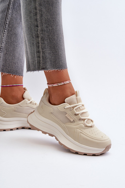 Sneakers modeļa apavi Sievišķīgs HI-POLY SYSTEM Big Star NN274A105 smilšu krāsas