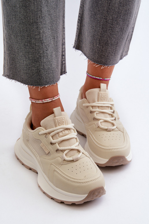 Sneakers modeļa apavi Sievišķīgs HI-POLY SYSTEM Big Star NN274A105 smilšu krāsas
