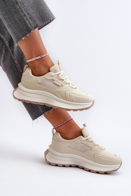 Sneakers modeļa apavi Sievišķīgs HI-POLY SYSTEM Big Star NN274A105 smilšu krāsas