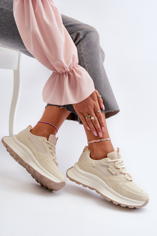 Sneakers modeļa apavi Sievišķīgs HI-POLY SYSTEM Big Star NN274A105 smilšu krāsas