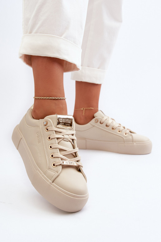Sievišķīgs Sneakers modeļa apavi Big Star NN274210 smilšu krāsas