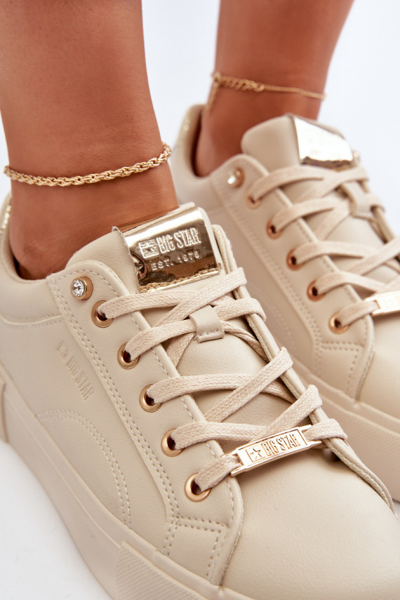 Sievišķīgs Sneakers modeļa apavi Big Star NN274210 smilšu krāsas