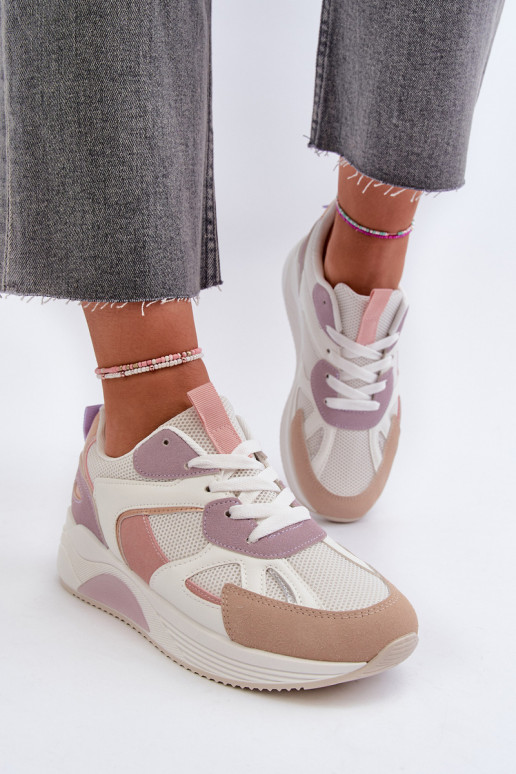Sneakers modeļa apavi Sievišķīgs ar platformu Violeta krāsa Lenivia