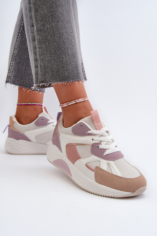Sneakers modeļa apavi Sievišķīgs ar platformu Violeta krāsa Lenivia