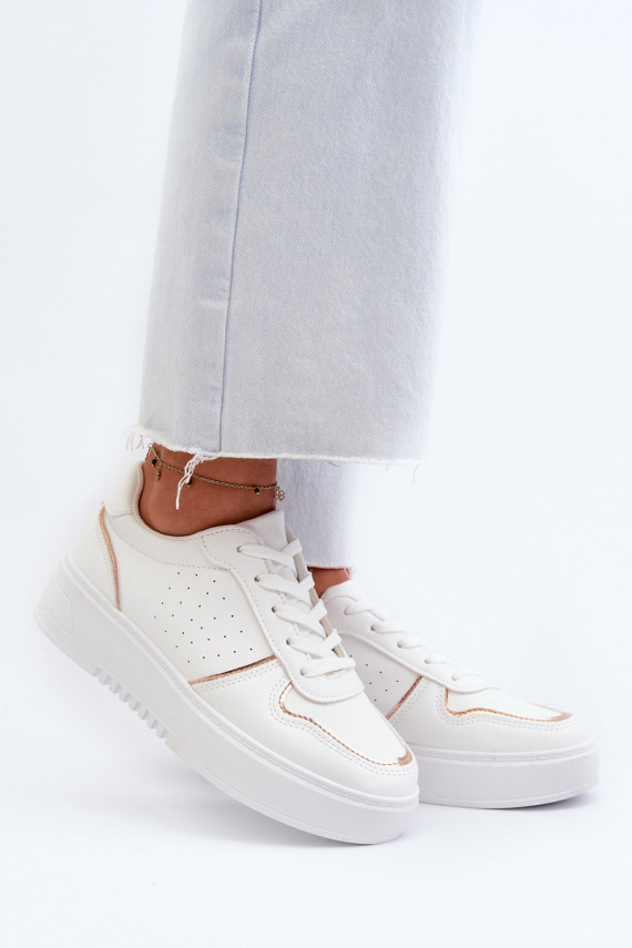 Sievišķīgs Sneakers modeļa apavi ar platformu baltas krāsas Tessama