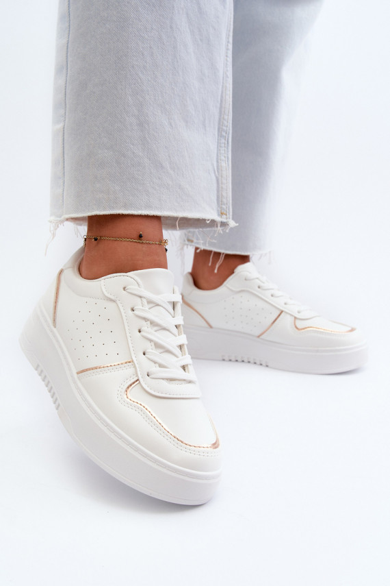 Sievišķīgs Sneakers modeļa apavi ar platformu baltas krāsas Tessama