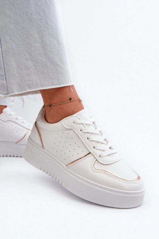 Sievišķīgs Sneakers modeļa apavi ar platformu baltas krāsas Tessama