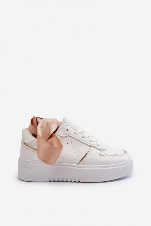 Sievišķīgs Sneakers modeļa apavi ar platformu baltas krāsas Tessama