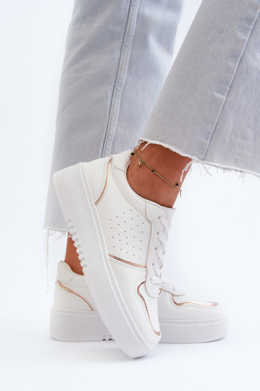 Sievišķīgs Sneakers modeļa apavi ar platformu baltas krāsas Tessama