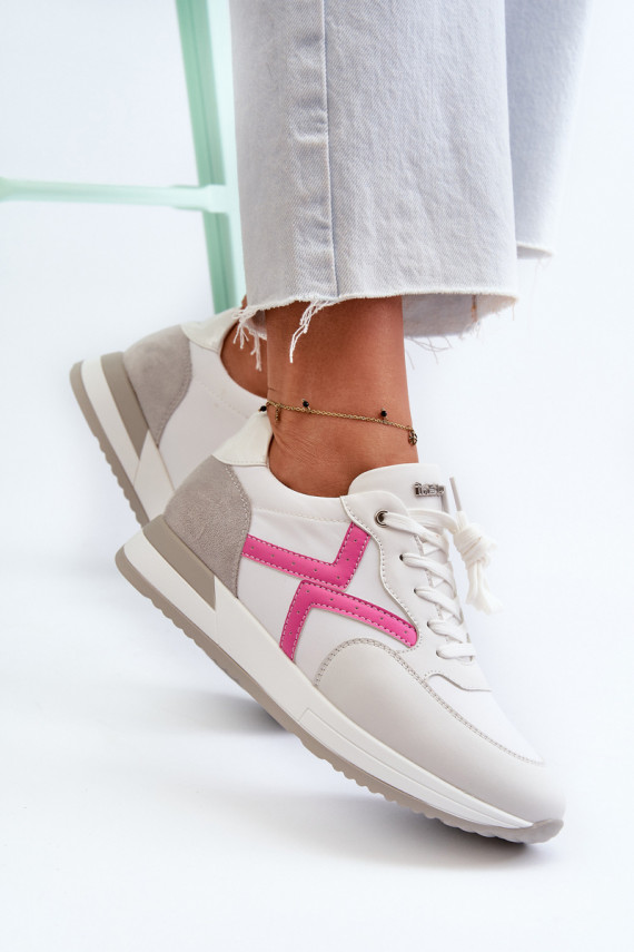 Sneakers modeļa apavi Sievišķīgs ar platformu INBLU IN000362 baltas krāsas