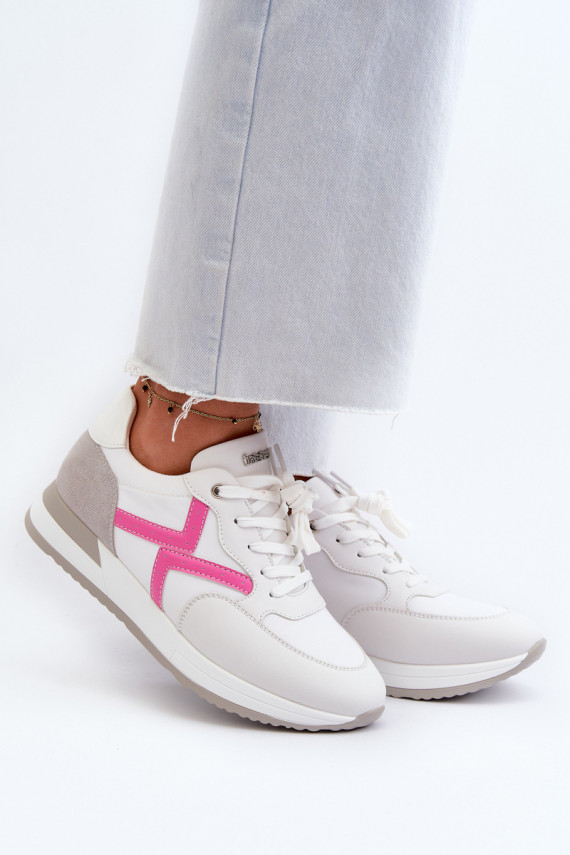 Sneakers modeļa apavi Sievišķīgs ar platformu INBLU IN000362 baltas krāsas