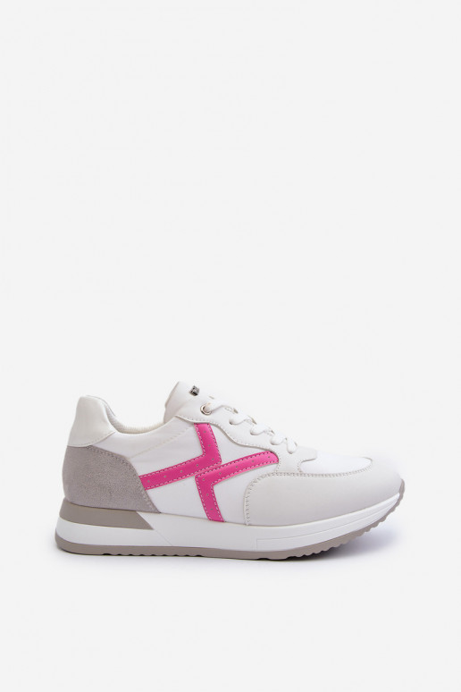Sneakers modeļa apavi Sievišķīgs ar platformu INBLU IN000362 baltas krāsas
