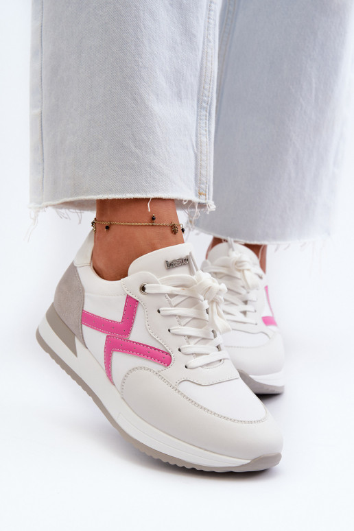 Sneakers modeļa apavi Sievišķīgs ar platformu INBLU IN000362 baltas krāsas