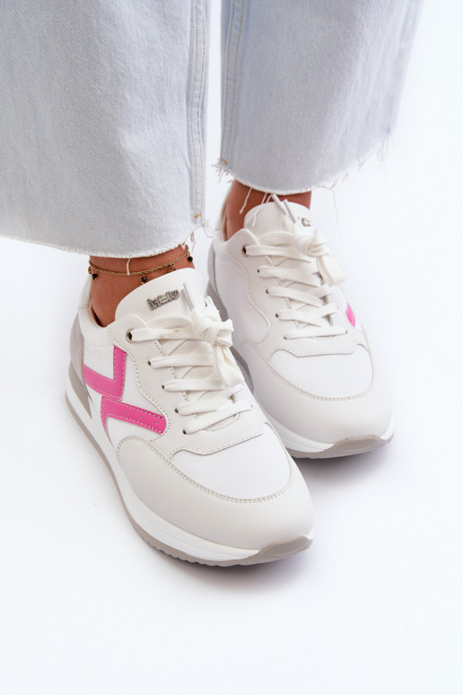 Sneakers modeļa apavi Sievišķīgs ar platformu INBLU IN000362 baltas krāsas