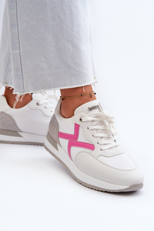 Sneakers modeļa apavi Sievišķīgs ar platformu INBLU IN000362 baltas krāsas