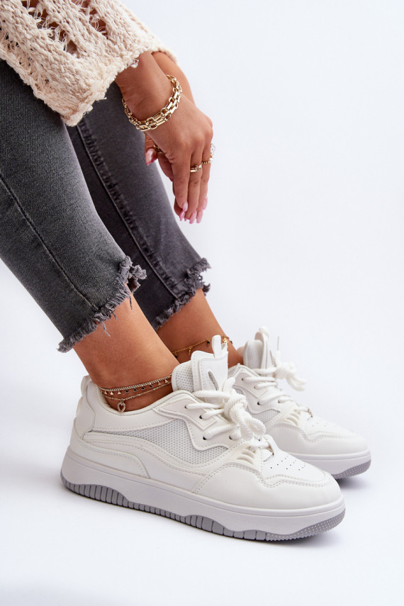 Sneakers modeļa apavi Sievišķīgs ar platformu baltas krāsas Etnaria