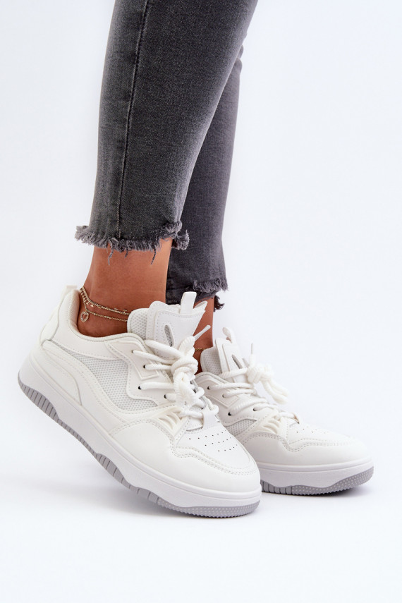 Sneakers modeļa apavi Sievišķīgs ar platformu baltas krāsas Etnaria