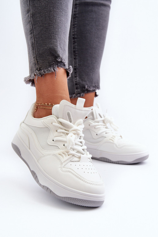 Sneakers modeļa apavi Sievišķīgs ar platformu baltas krāsas Etnaria