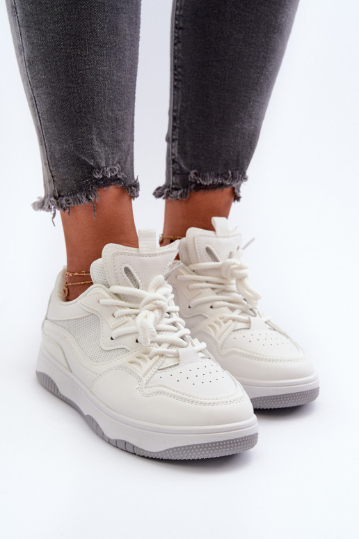 Sneakers modeļa apavi Sievišķīgs ar platformu baltas krāsas Etnaria