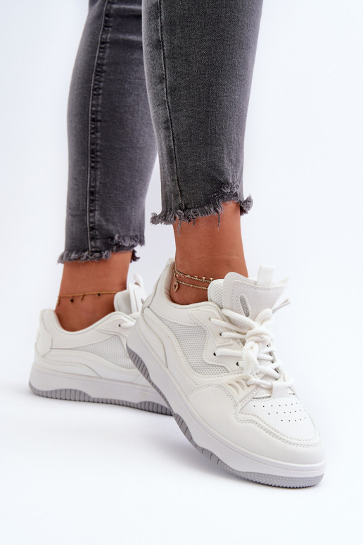 Sneakers modeļa apavi Sievišķīgs ar platformu baltas krāsas Etnaria