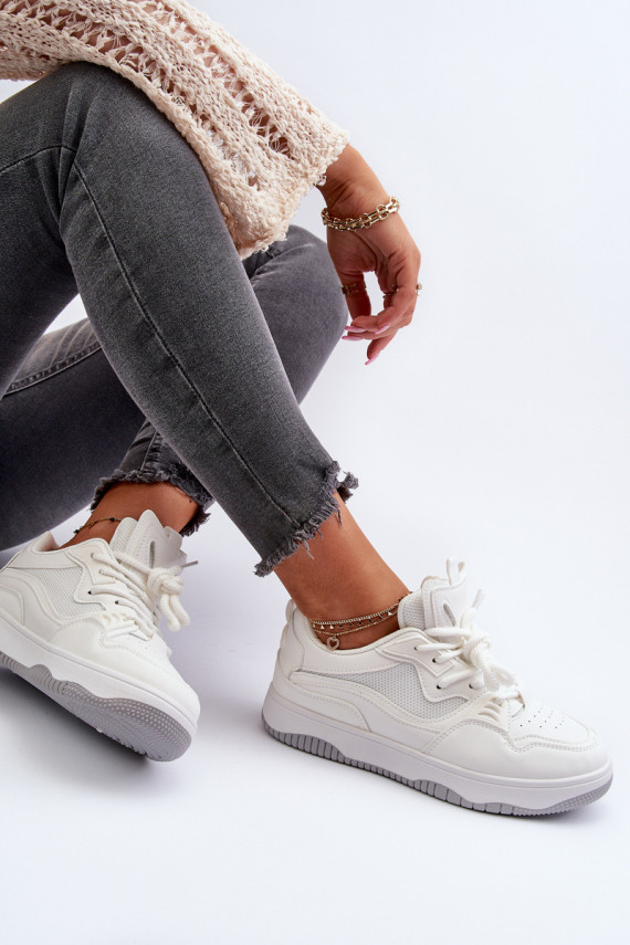 Sneakers modeļa apavi Sievišķīgs ar platformu baltas krāsas Etnaria