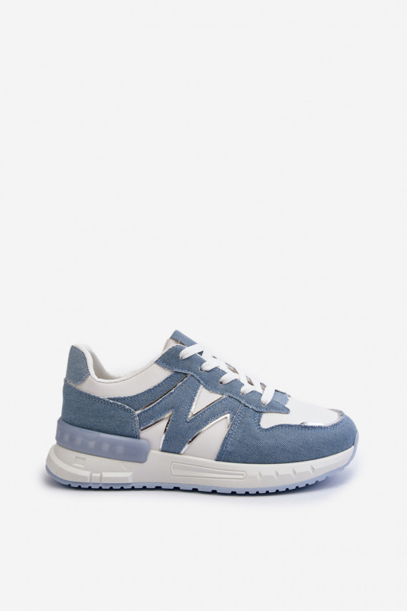 Džinsa auduma Sneakers modeļa apavi Sievišķīgs no eko ādas Zilas krāsas Kaimans
