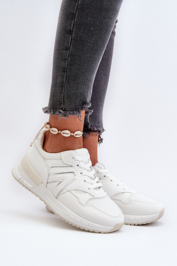 Sneakers modeļa apavi Sievišķīgs no eko ādas baltas krāsas Vinelli 2