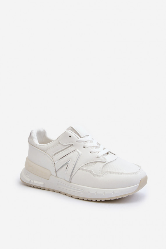 Sneakers modeļa apavi Sievišķīgs no eko ādas baltas krāsas Vinelli