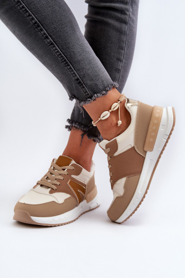 Sneakers modeļa apavi Sievišķīgs no eko ādas brūnas krāsas Vinelli 2