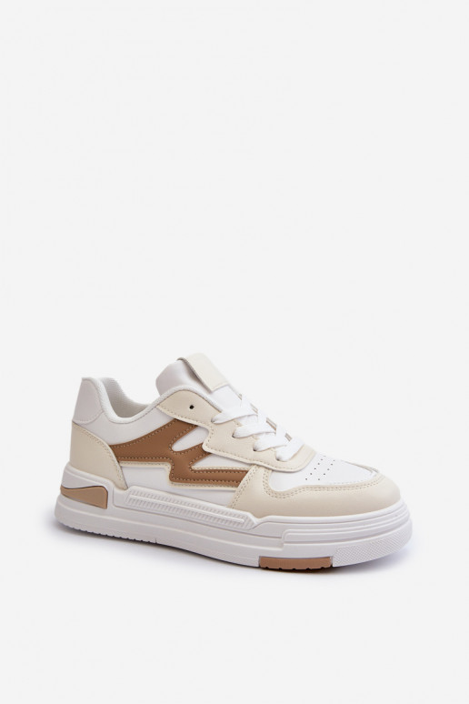 Sneakers modeļa apavi Sievišķīgs ar platformu no eko ādas smilšu krāsas Lynnette