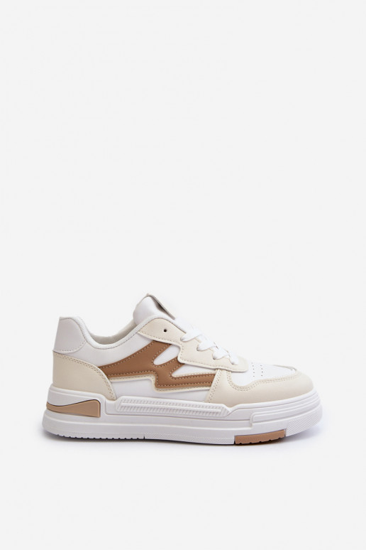 Sneakers modeļa apavi Sievišķīgs ar platformu no eko ādas smilšu krāsas Lynnette