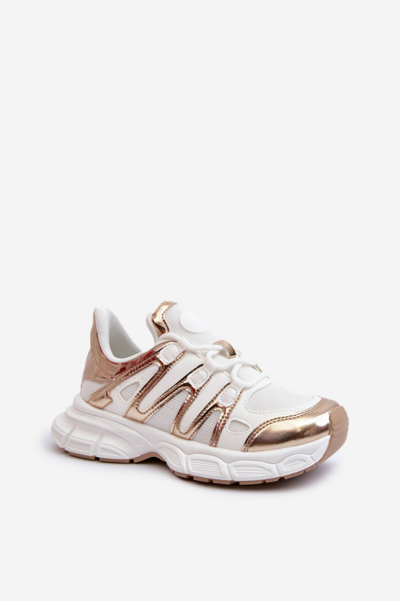 Sneakers modeļa apavi Sievišķīgs Baltas-Zelta krāsas Ahmani
